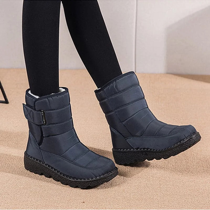 waterproof snow boots | warm plush lining | low heel ankle boots | ultrasonic cleaning