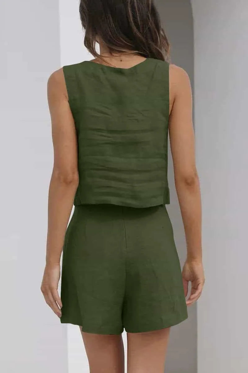 womens 2 piece suit set | square neck top and shorts set | summer lounge outfits | ultrasonic cleaning