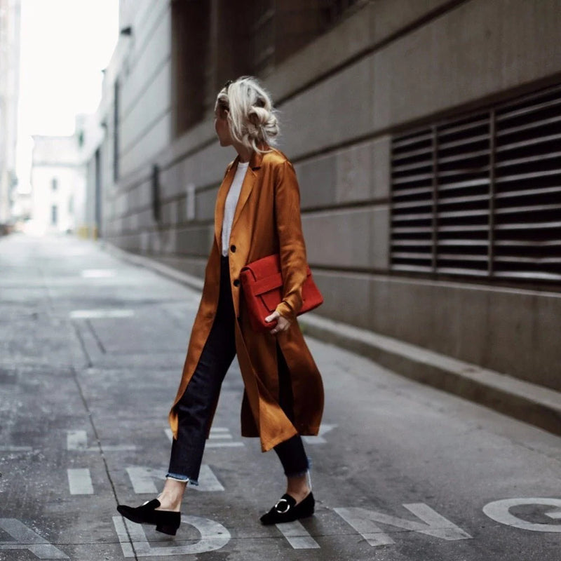 waterproof trench coat for women | long slit trench coat | belted waist windbreaker | ultrasonic cleaning