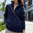 thick cashmere sweater | high neck zipper cardigan | premium cashmere material | energy saving